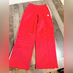 P.E Nation Red Track Pants Wide Leg Athletic Streetwear Sporty Y2K Athleisure
